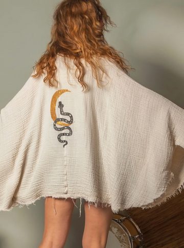 Snake and Moon Celestial Kimono Robe / Poncho by Moa