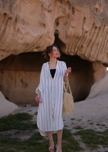 Striped Shirt Dress by Moa
