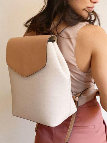 Caracol Beige Letter Backpack