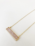 Caracol Rectangular Stone Necklace