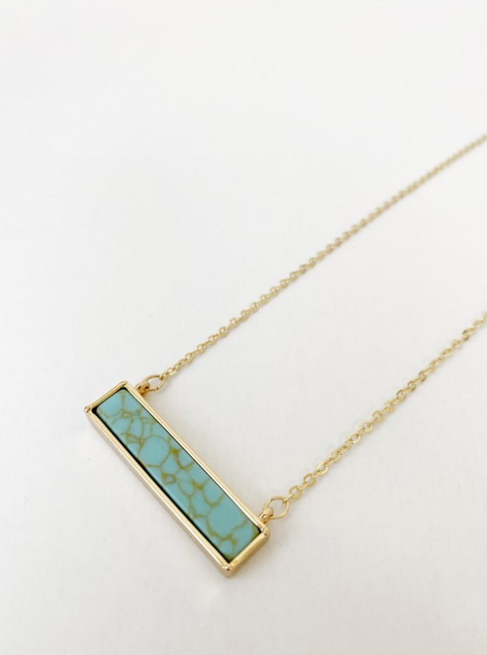 Caracol Rectangular Stone Necklace