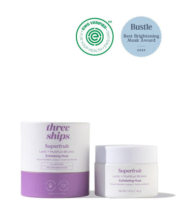 Three Ships Beauty Superfruit Lactic + Multifruit 8% AHA Exfoliating Mask