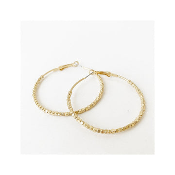 Caracol Silver Metal Beaded Hoops